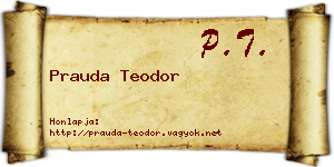 Prauda Teodor névjegykártya